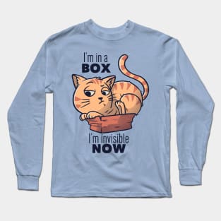 I'm In A Box, I'm Invisible Now Funny Cat Gift Long Sleeve T-Shirt